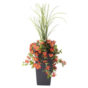 ARTIFICIAL ORANGE HIBISCUS OUTDOOR FLOWER ARRANGEMENT
