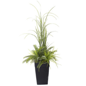 ARTIFICIAL CYCAS AND GRASS POTTED ARRANGEMENT